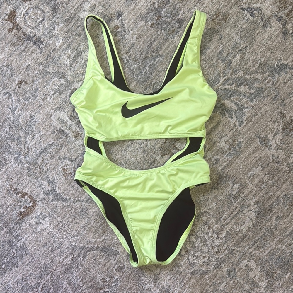 Nike Women's Lime Green Cutout Swimsuit
